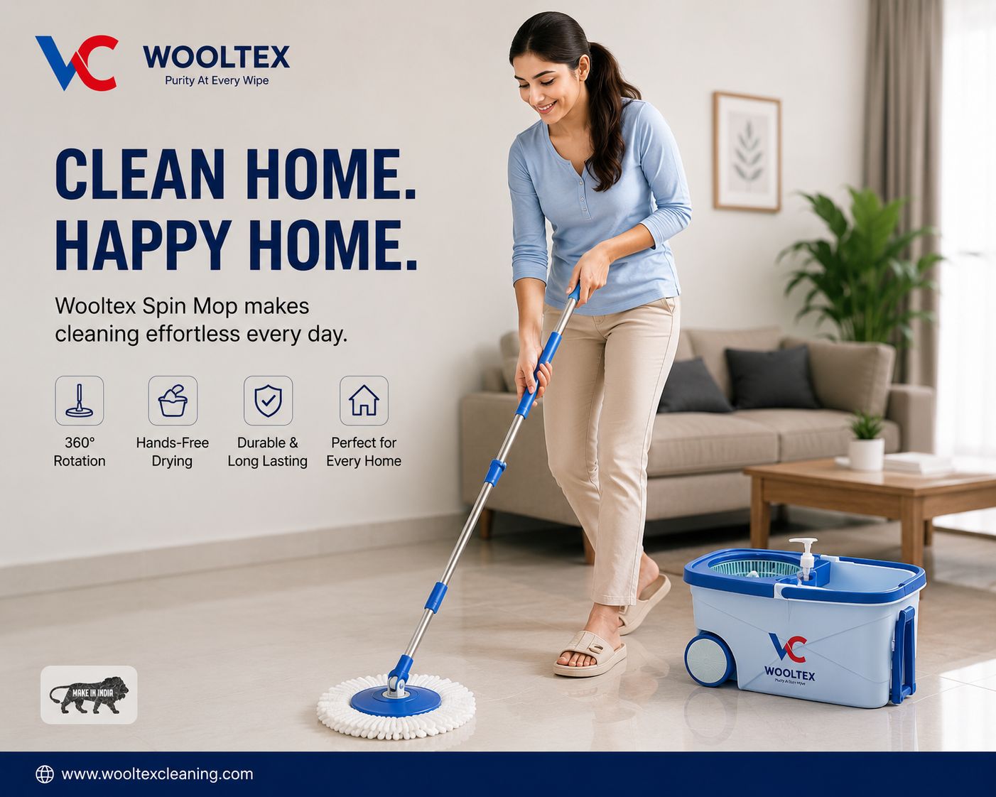 Wooltex cleaning equipment poster